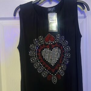 Black Heart Embellished Midi Dress